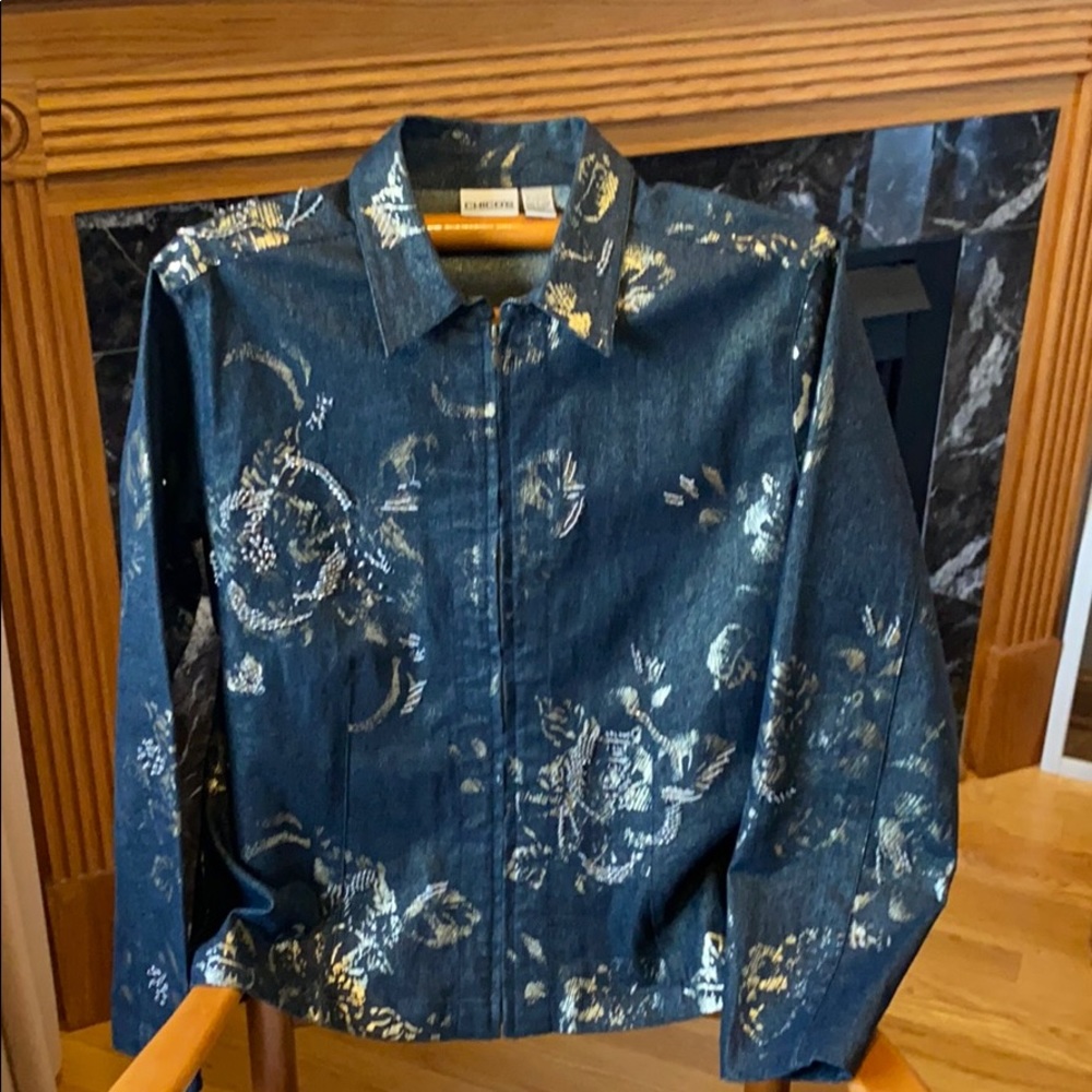 Beaded, light jeans jacket.